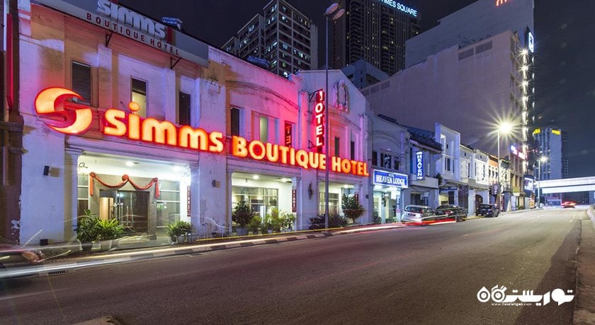 نمای شب ساختمان هتل سیمز بوتیک