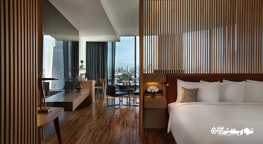 نمای تخت بزرگ اتاق استودیو