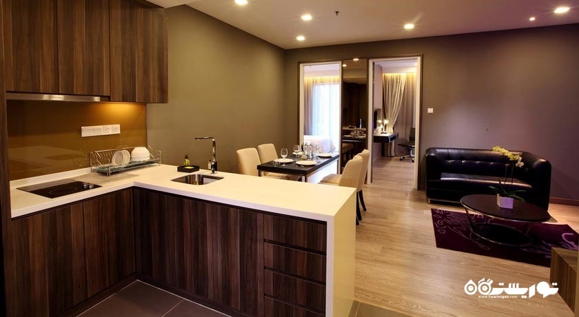 محوطه نشیمن آپارتمان دوخوابه دلوکس
