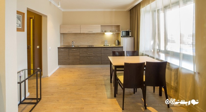 نمای آشپزخانه آپارتمان هتل