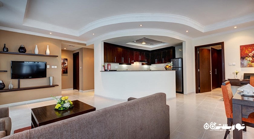 محوطه نشیمن آپارتمان کلاسیک دوخوابه