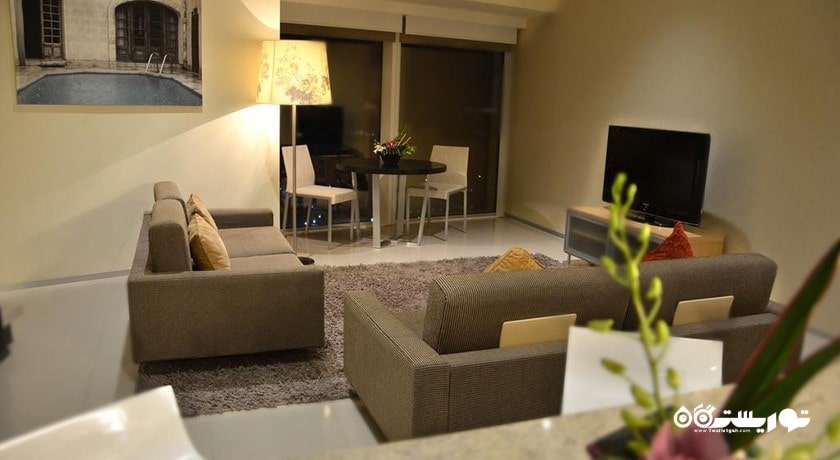 محوطه نشیمن آپارتمان یک خوابه پرمیر