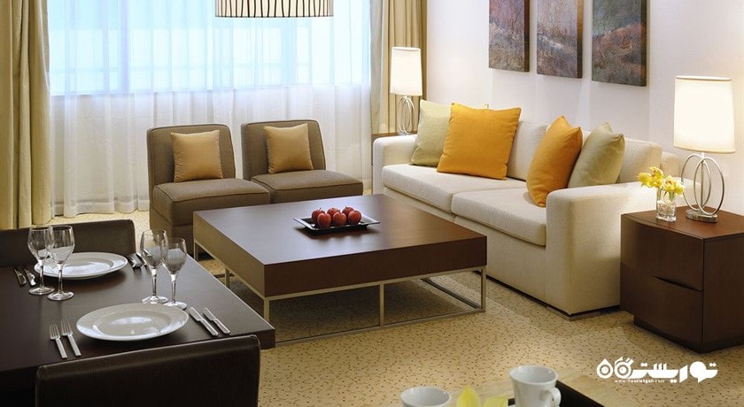 محوطه نشیمن آپارتمان یک خوابه