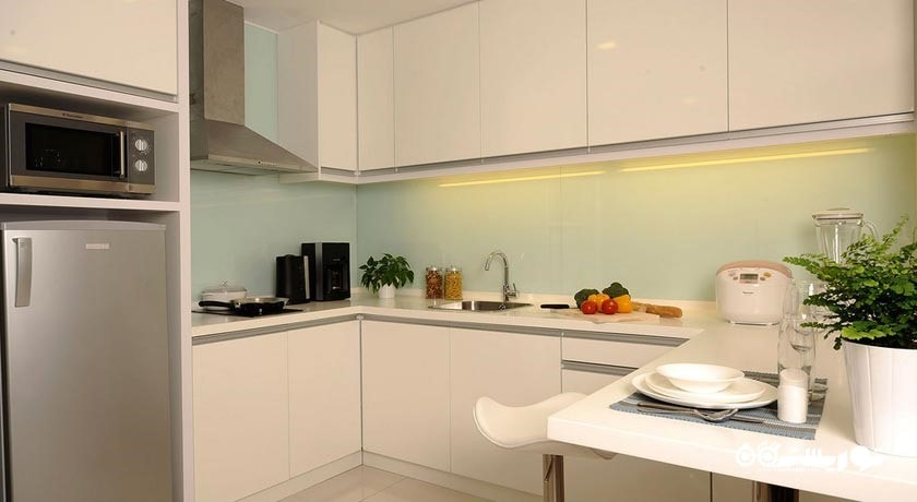 نمای آشپزخانه آپارتمان یک خوابه