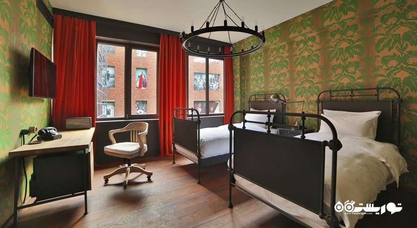 نمای تخت های اتاق توئین