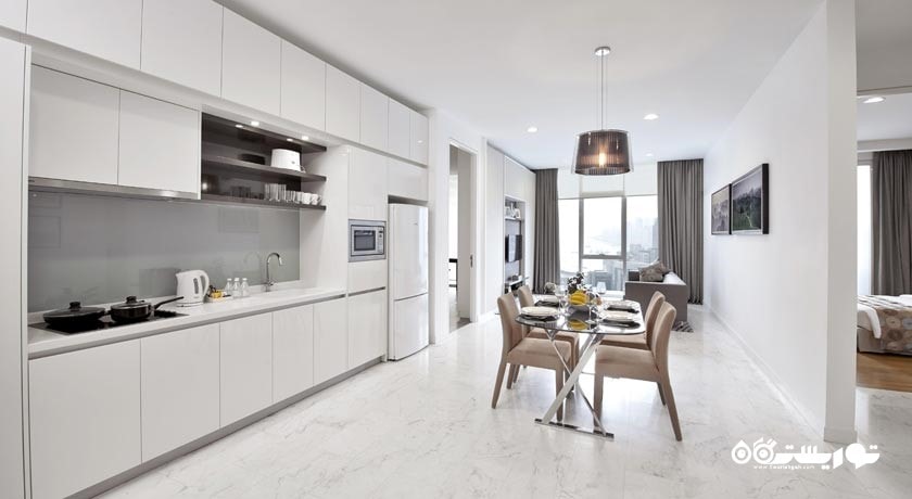 نمای آشپزخانه سوئیت دوخوابه پرمیر