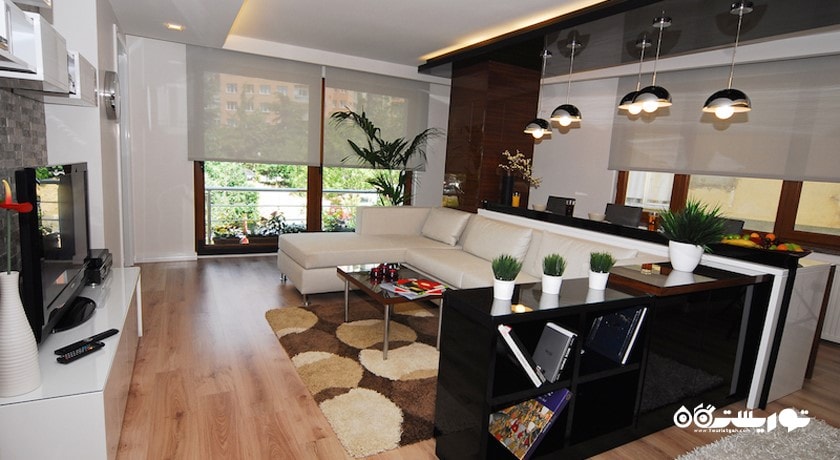 محوطه نشیمن آپارتمان دوخوابه