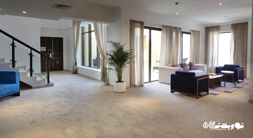 محوطه نشیمن آپارتمان دوخوابه دوبلکس