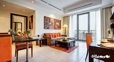 محوطه نشیمن آپارتمان یک خوابه دلوکس