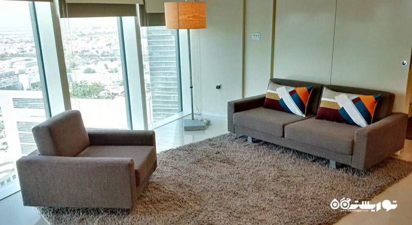 محوطه نشیمن آپارتمان دوخوابه پرمیر