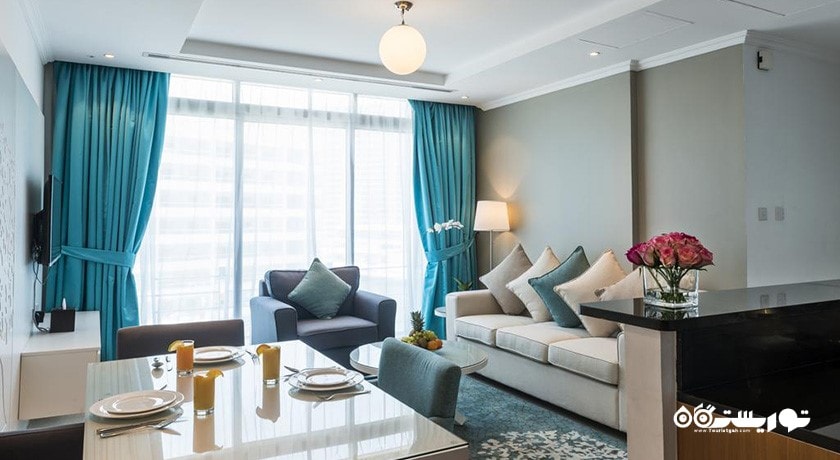 محوطه نشیمن آپارتمان دوخوابه