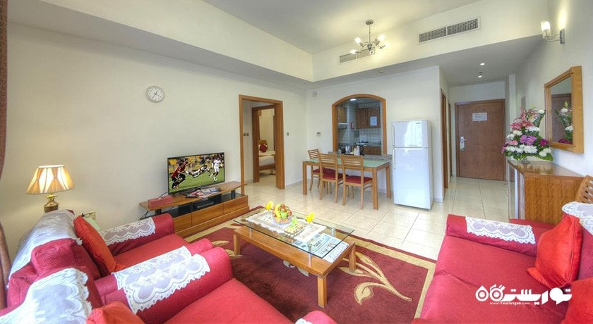 محوطه نشیمن آپارتمان دوخوابه دلوکس