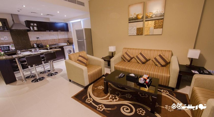 محوطه نشیمن آپارتمان دوخوابه