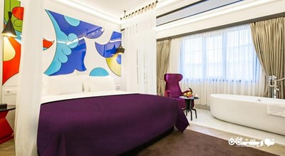 نمای تخت بزرگ اتاق لافت