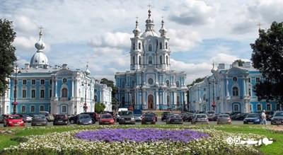  کلیسای اسمولنی شهر روسیه کشور سن پترزبورگ