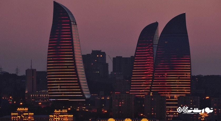  برج های شعله شهر آذربایجان کشور باکو