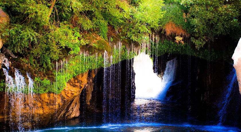  آبشار آب ملخ شهرستان اصفهان استان اصفهان