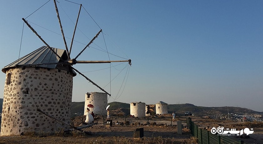  آسیاب های بادی در بدروم شهر ترکیه کشور بدروم