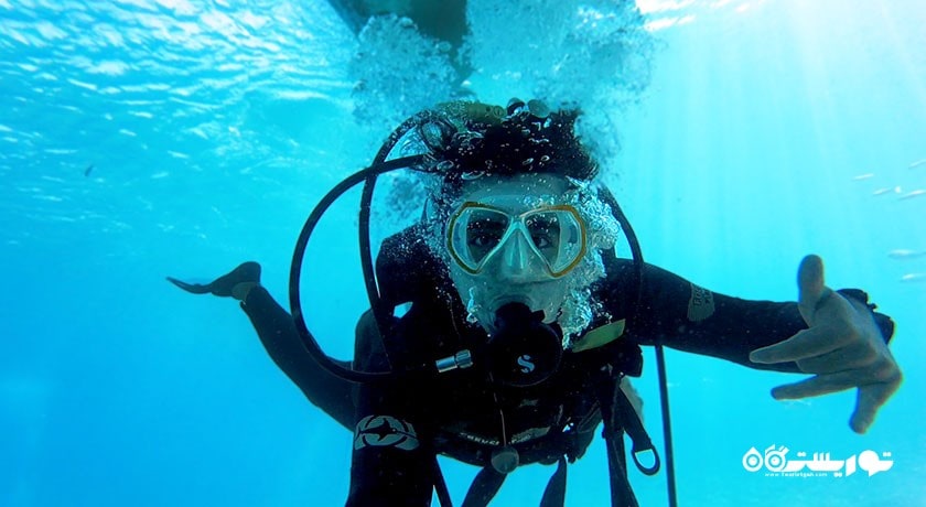 سرگرمی غواصی در بدروم شهر ترکیه کشور بدروم