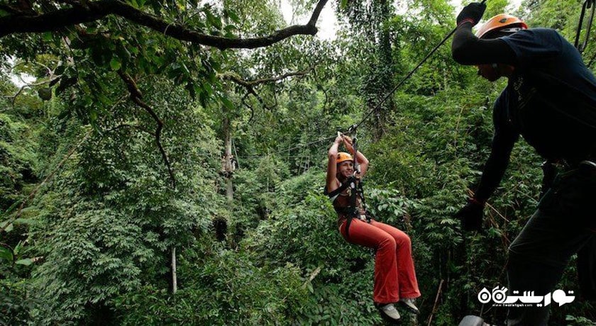 سرگرمی زیپ لاین در فلایت آف د گیبون شهر تایلند کشور پاتایا