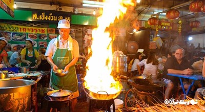 سرگرمی غذای خیابانی در بانکوک شهر تایلند کشور بانکوک