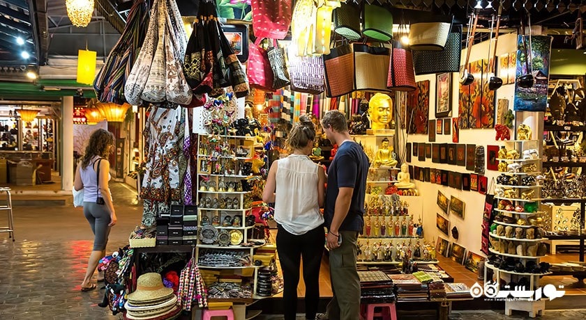 مرکز خرید بازارهای بانکوک شهر تایلند کشور بانکوک