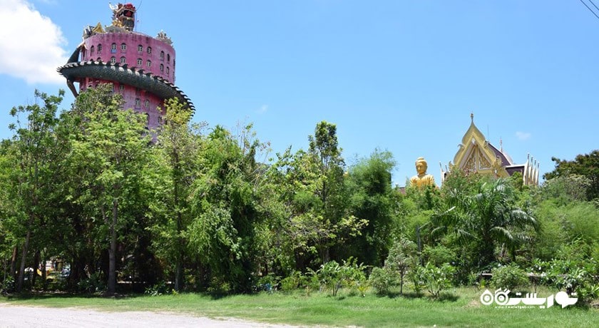  برج اژدهای عظیم در معبد سامپران شهر تایلند کشور بانکوک