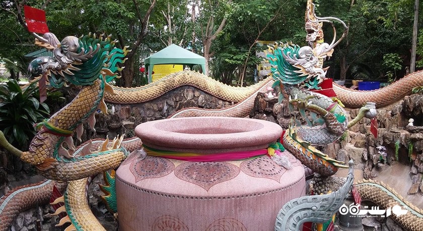  برج اژدهای عظیم در معبد سامپران شهر تایلند کشور بانکوک