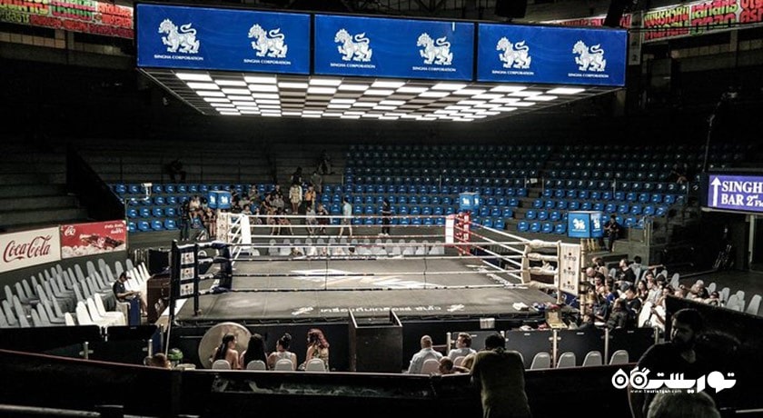 سرگرمی بوکس تایلندی در استادیوم راجادامنرن بانکوک شهر تایلند کشور بانکوک