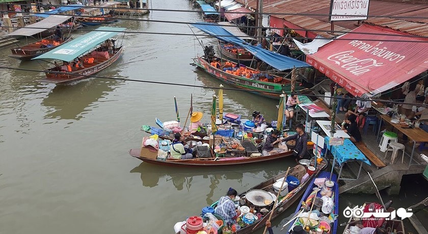 مرکز خرید بازار شناور آمپاوا شهر تایلند کشور بانکوک
