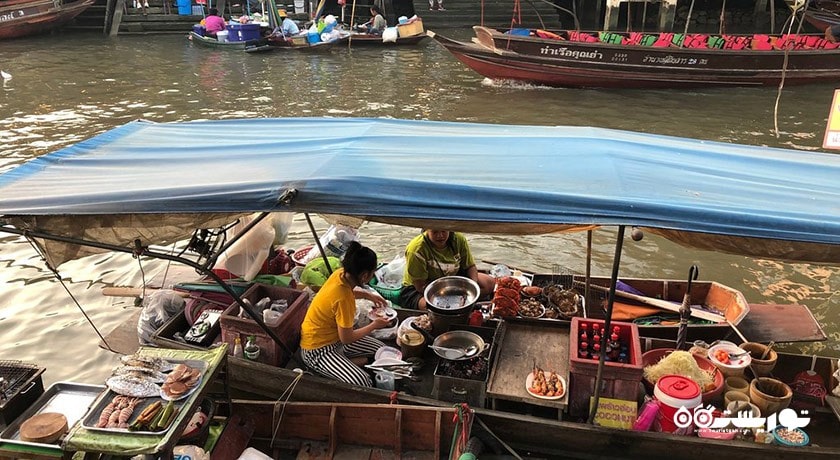 مرکز خرید بازار شناور آمپاوا شهر تایلند کشور بانکوک