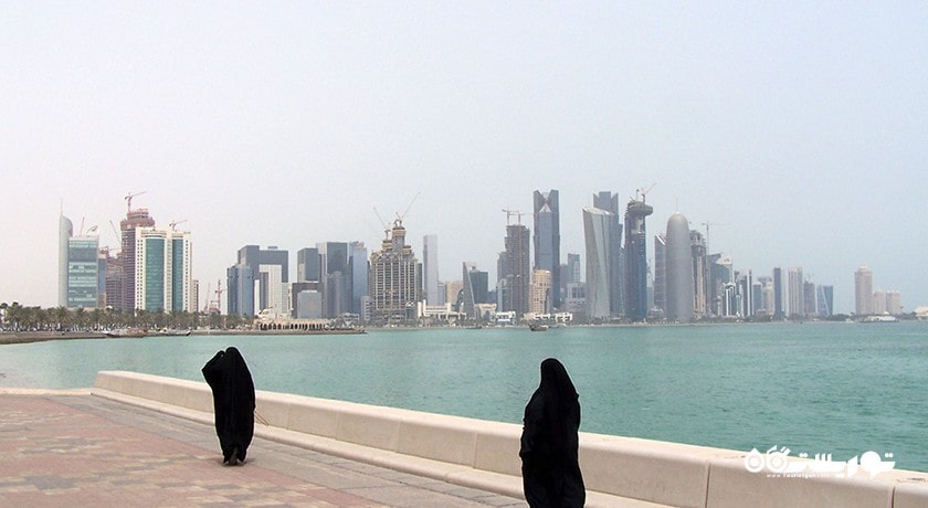  کورنیش در دوحه شهر قطر کشور دوحه