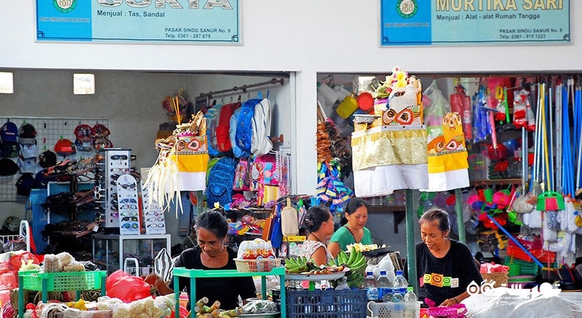 مرکز خرید بازار شب پاسار سیندو شهر اندونزی کشور بالی