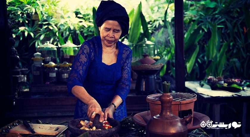 سرگرمی کلاس آشپزی ایبو سولاستری شهر اندونزی کشور بالی