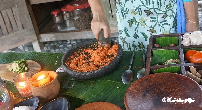 سرگرمی کلاس آشپزی ایبو سولاستری شهر اندونزی کشور بالی