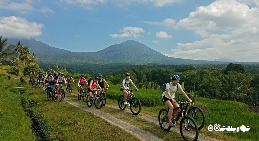 سرگرمی دوچرخه سواری در بالی شهر اندونزی کشور بالی