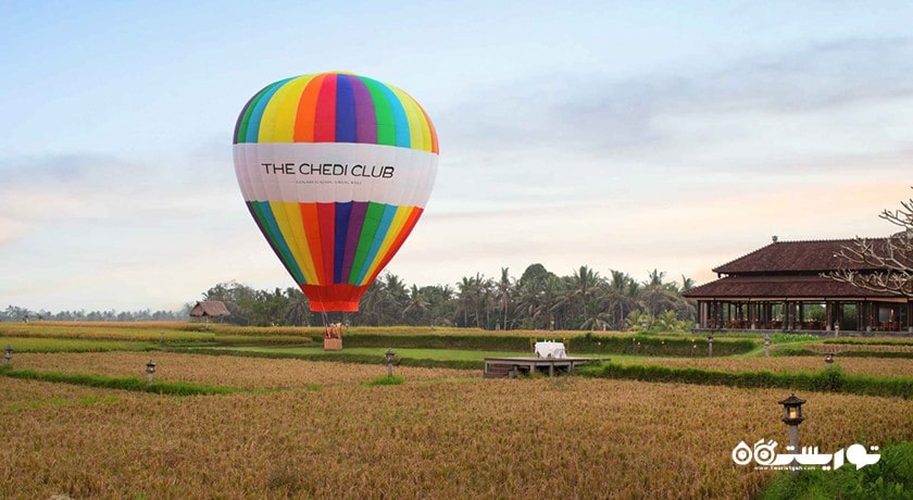سرگرمی بالون سواری بر فراز اوبود شهر اندونزی کشور بالی