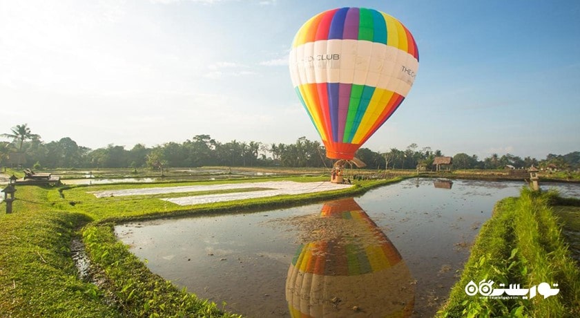 سرگرمی بالون سواری بر فراز اوبود شهر اندونزی کشور بالی