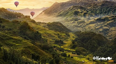 سرگرمی بالون سواری بر فراز اوبود شهر اندونزی کشور بالی