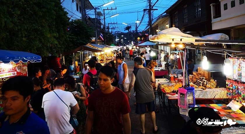 مرکز خرید مرکز خرید خیابان دهکده ماهیگیر شهر تایلند کشور کو سامویی