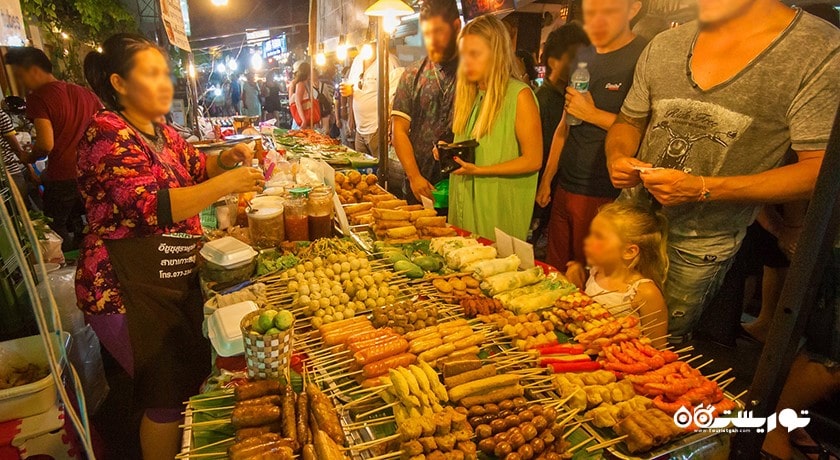 مرکز خرید مرکز خرید خیابان دهکده ماهیگیر شهر تایلند کشور کو سامویی