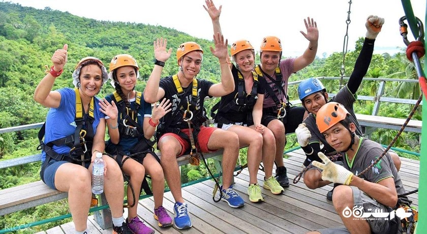 سرگرمی زیپ لاین در کوسامویی شهر تایلند کشور کو سامویی