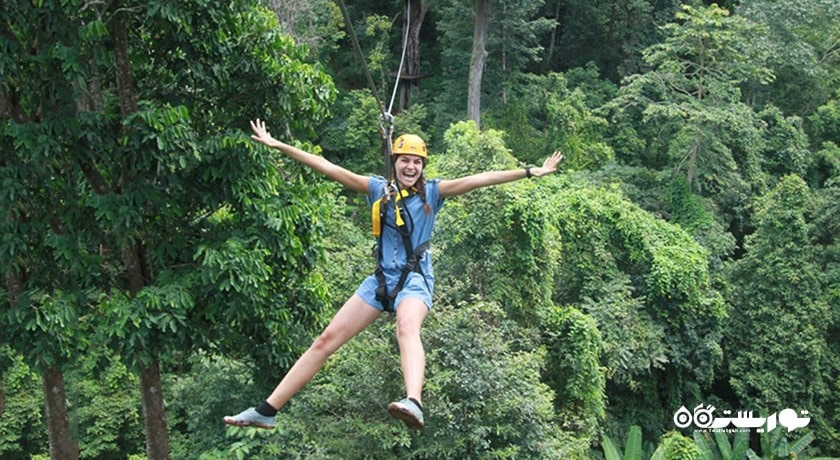 سرگرمی زیپ لاین در کوسامویی شهر تایلند کشور کو سامویی