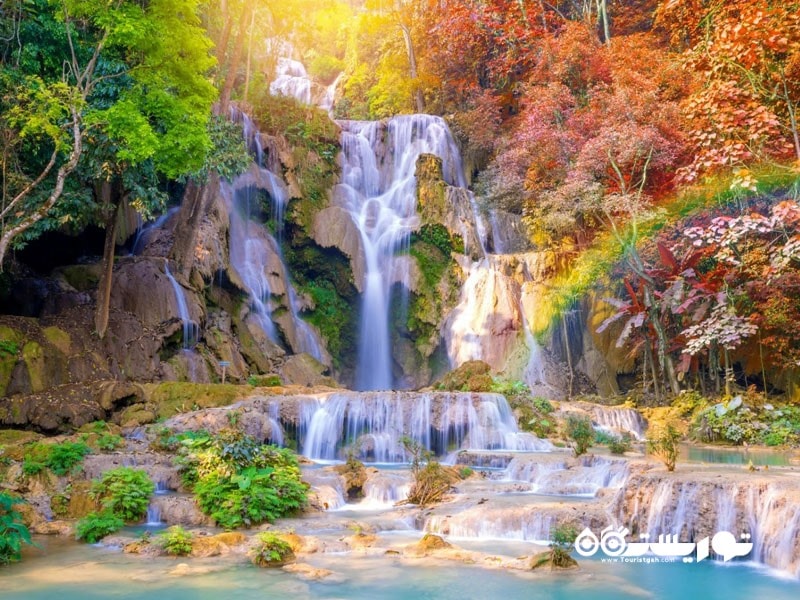 1- آبشارهای کوانگ شی، لائوس  Kuang Si Falls, Laos