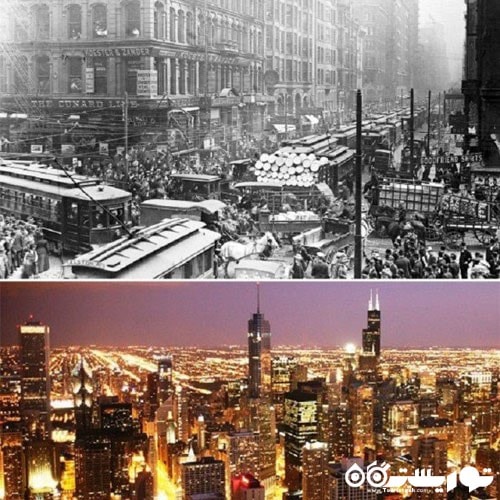 شیکاگو، ایلینوی - 1878 و هم اکنون
