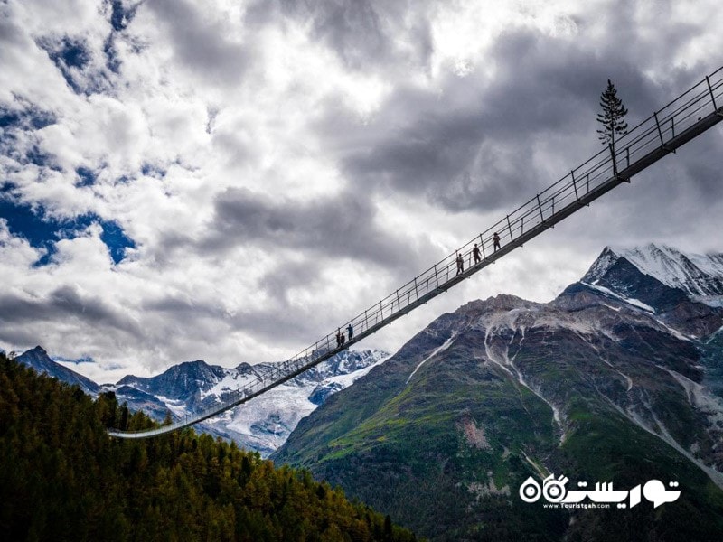 4. پل معلق چارلز کونن (Kuonen Suspension Bridge)، زرمات، سوئیس (Zermatt) 